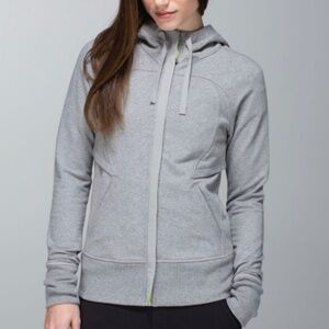 Lululemon After Asana Hoodie Size 8 Heathered Medium Grey